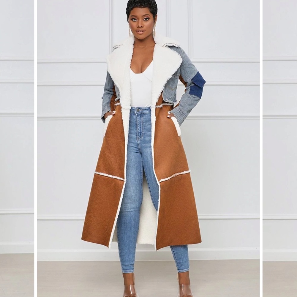 Denim Fur Coat